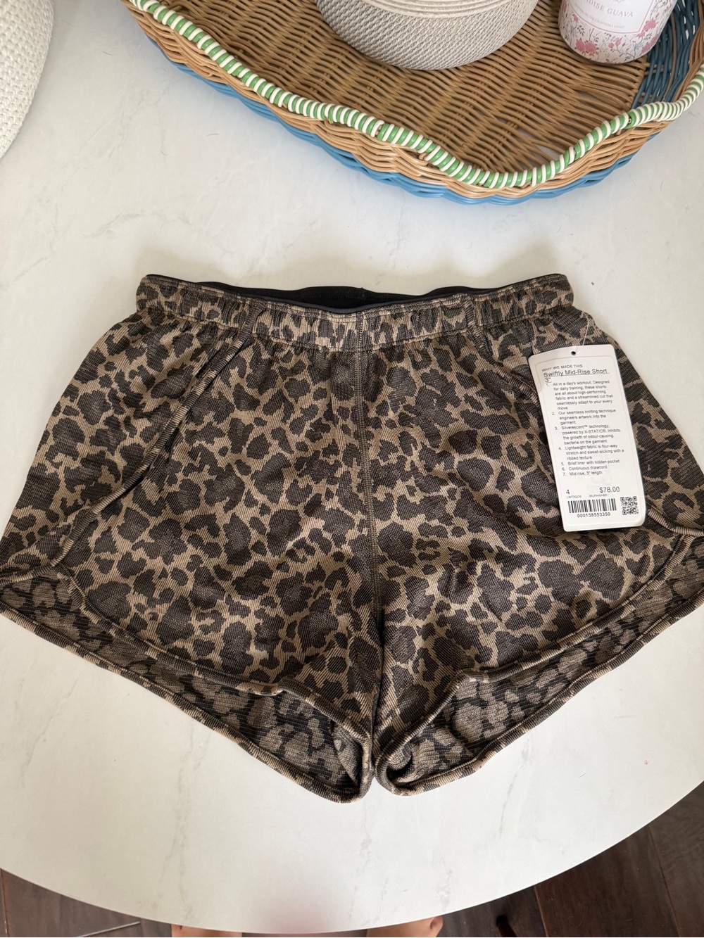 NWT Leopard Swiftly Shorts